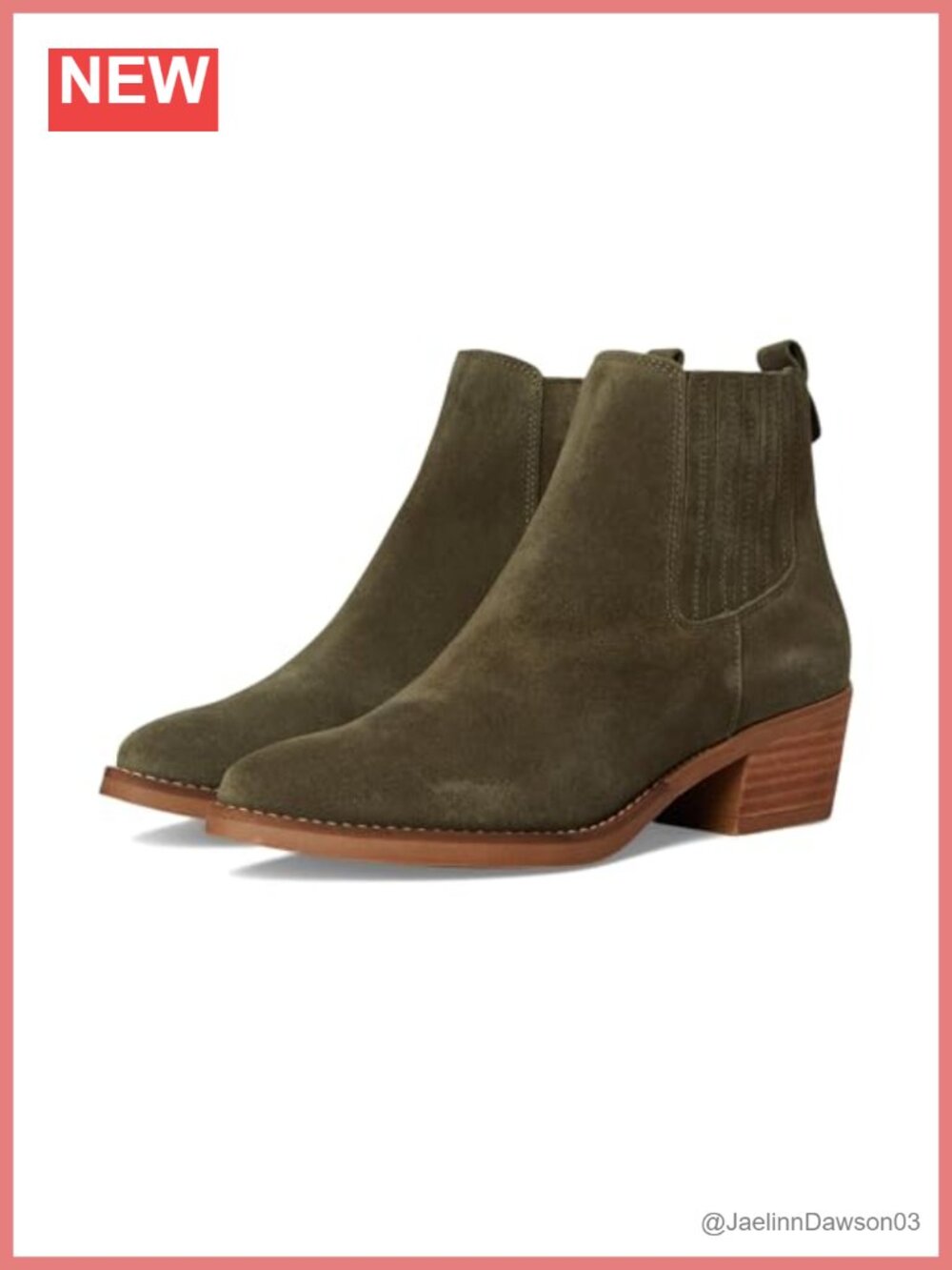 Eric Michael Leather Ankle Bootie Chelsea Block Heel Zip Almond Toe